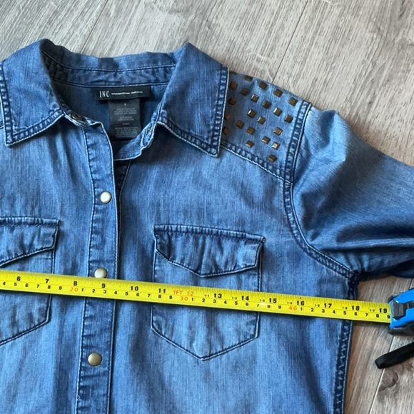 INC Denim Studded & Snap up Shirt . - Picture 6 of 10
